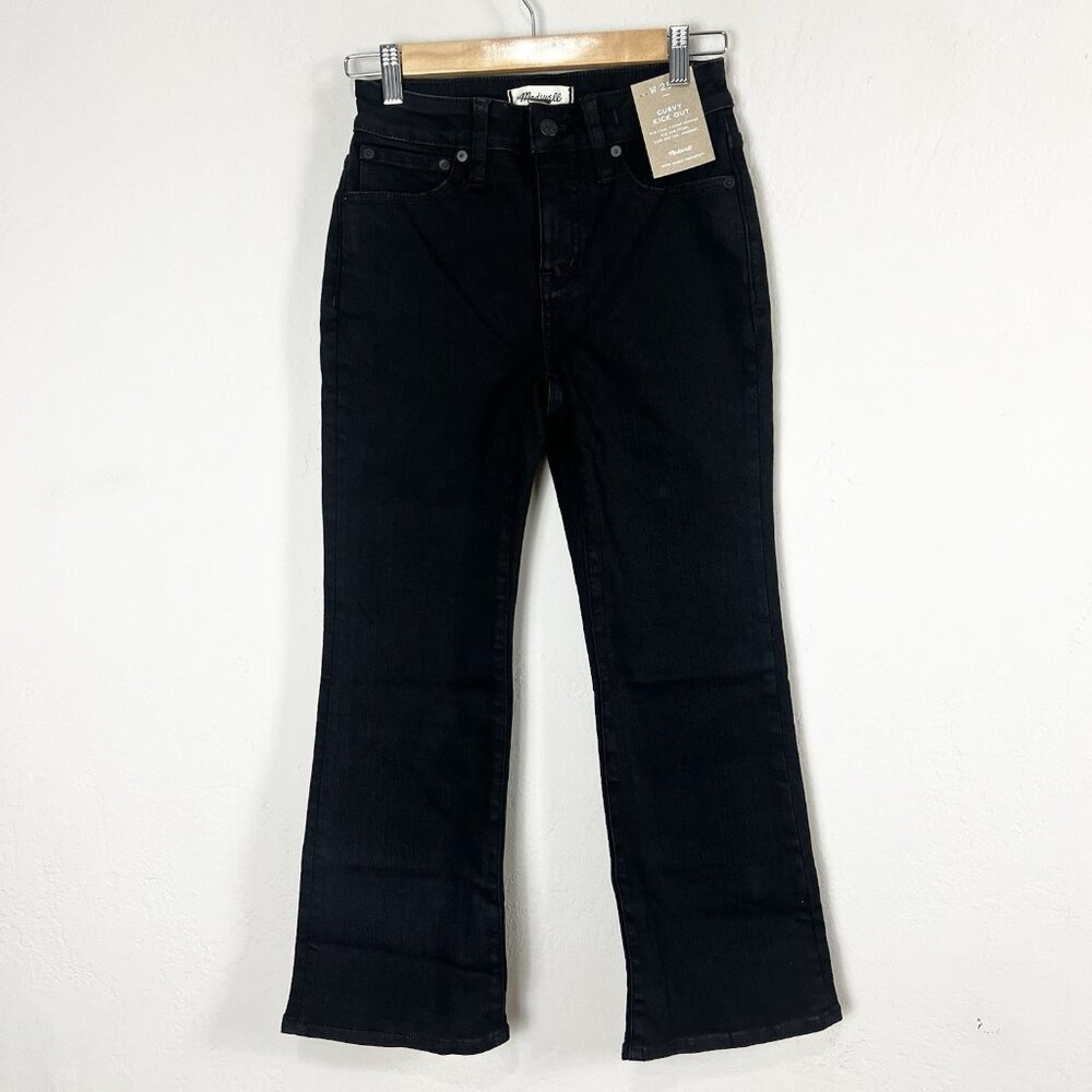 Madewell The Petite Curvy Kickout Crop Jean NO184 Black Rinse Wash Size 25 P NEW